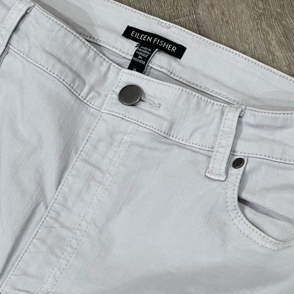 Women’s Eileen Fisher 16 Organic Cotton Stretch Teal Stone Classic Chino Pants - Picture 4 of 9